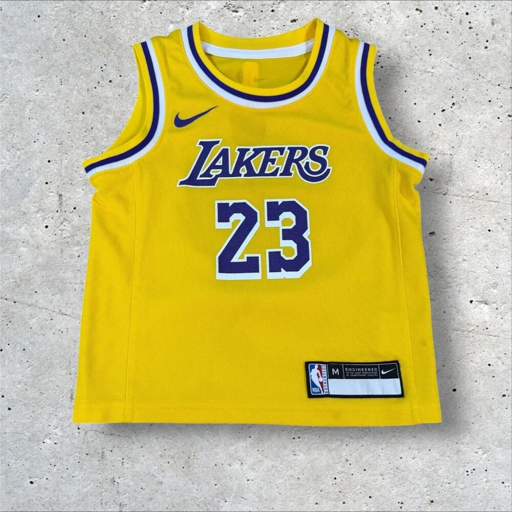 Nike LeBron James Los Angeles Lakers Jersey 23 Yellow NBA Youth Medium M Shirt